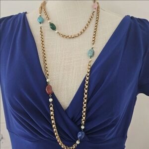 Vintage German Gold  Station Necklace